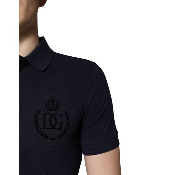 Dolce & Gabbana Polo Shirt Embroidered Logo Men Blue Polos